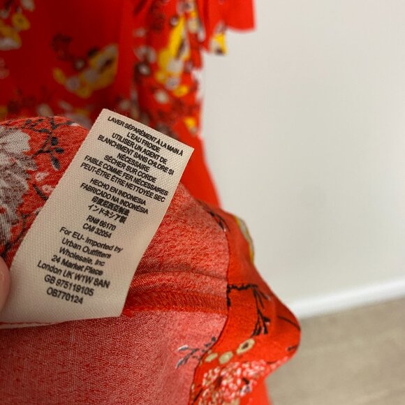 Free People Gorgeous Jess Wrap Dress Womens Small Red Floral Midi - Picture 7 of 12